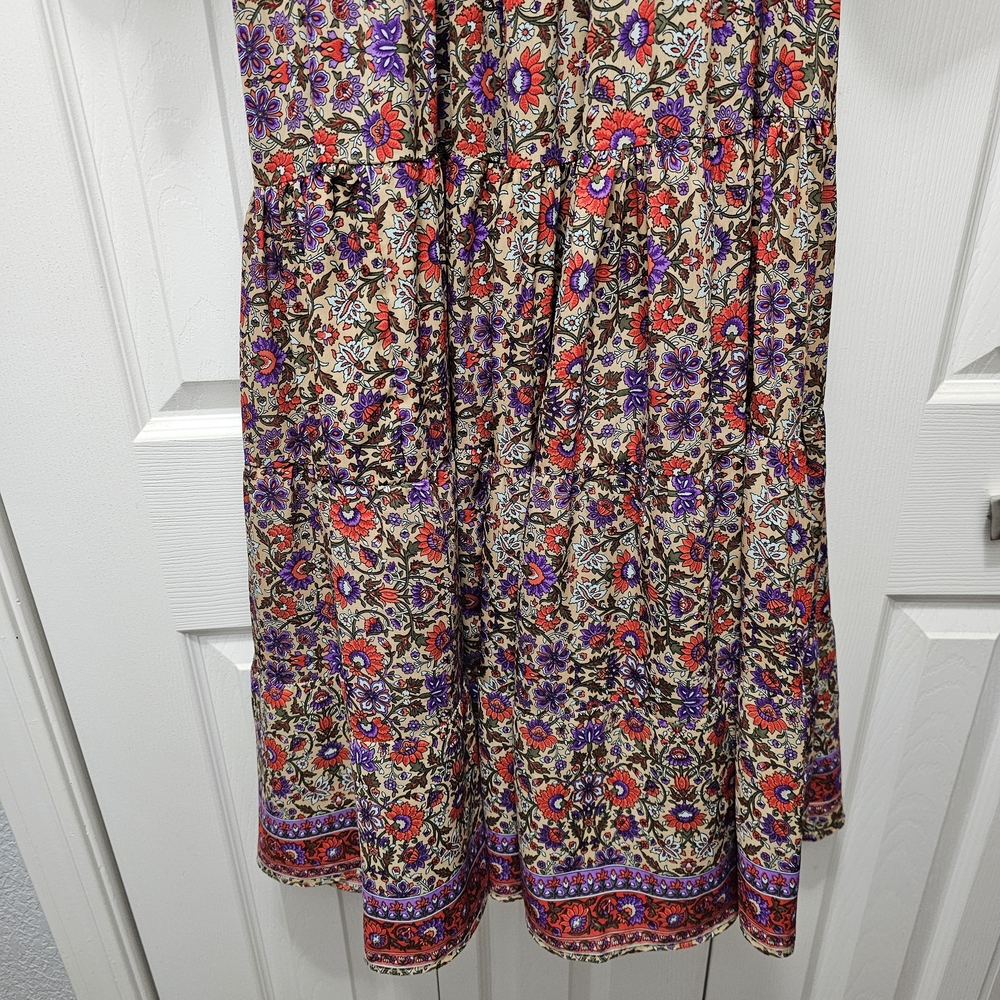 Floral Maxi Dress with Bell Sleeves - Picture 7 of 7